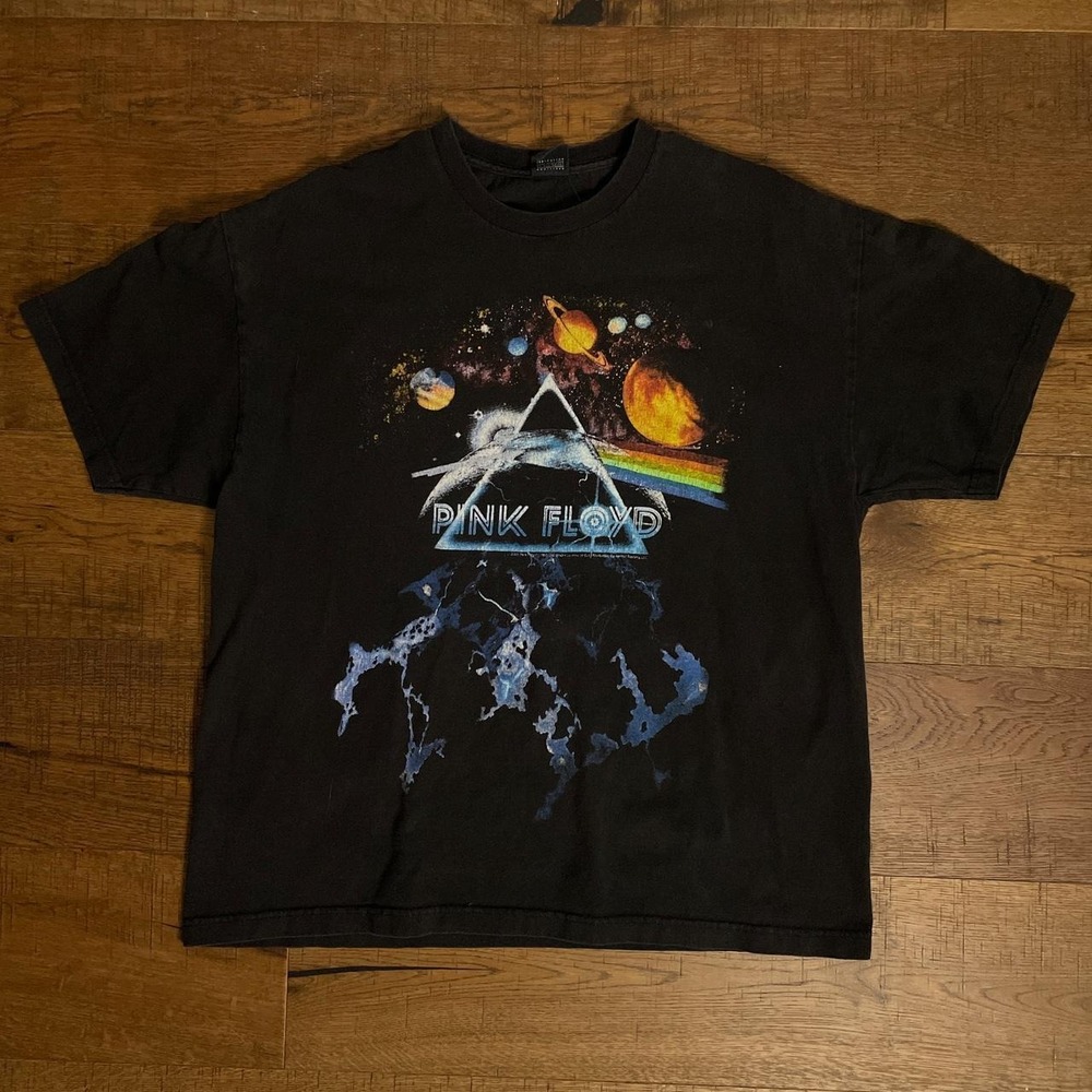 Pink Floyd T-Shirt Mens Large Black Vintage 2008 Dark Side of the Moon Rock Tee